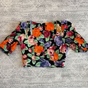 Zara Multicolor Floral Crop Top